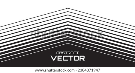 Minimal Black and White Background with Arrow Pointing Up. Striped Transition from Black to White Abstract Strict Lines. Simple Pattern. Vector Illustration. Royalty-Free Stock Photo #2304371947