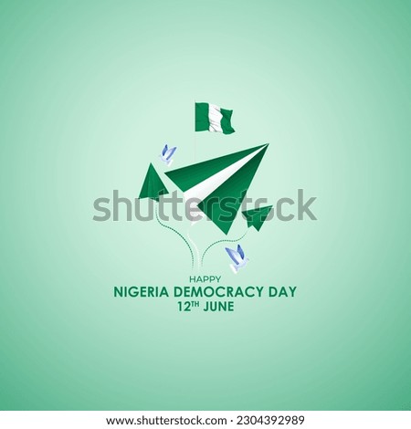 Vector illustration for Happy Nigeria Democracy Day 12 June Royalty-Free Stock Photo #2304392989