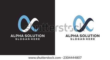 minimalistic alpha solution logo design