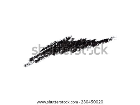 Cosmetic pencil and stroke isolated on white