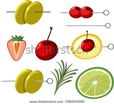 Set of cocktail element for decoration illustration