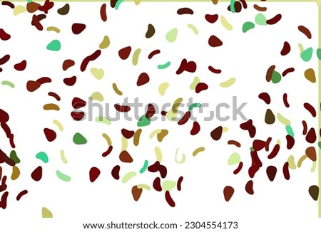 Light Green, Red vector template with memphis shapes. Colorful chaotic forms with gradient in modern style. Simple design for your web site.