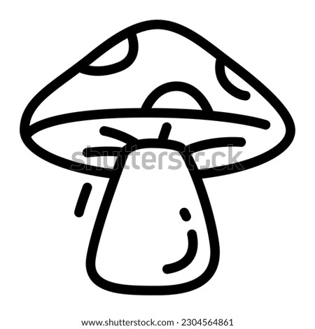 Mushroom Simple Line Icon Logo Symbol