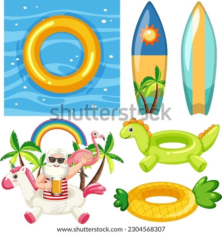 Inflatable Ring In Summer Theme Collection illustration