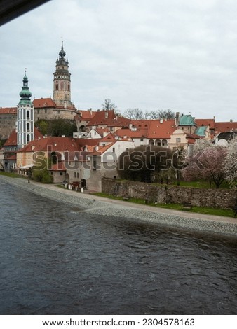 Picturesque view of Cesky Krumlov's historic city.