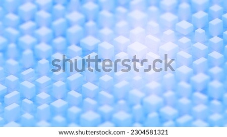 Beautiful soft glowing graphic blue blocks  - abstract 3D illustration