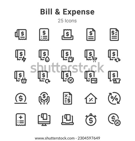 Bill and expense icons collection