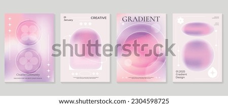 Fluid gradient background vector. Cute and minimal style posters with colorful, geometric shapes, flower, star and liquid color. Modern wallpaper design for social media, idol poster, banner, flyer.