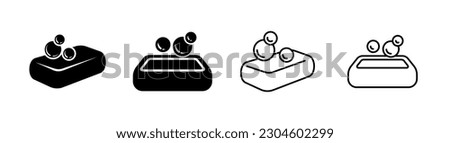 Soap bar icon set of 4, design element, editable stroke and solid glyph, flat stylist design template Royalty-Free Stock Photo #2304602299