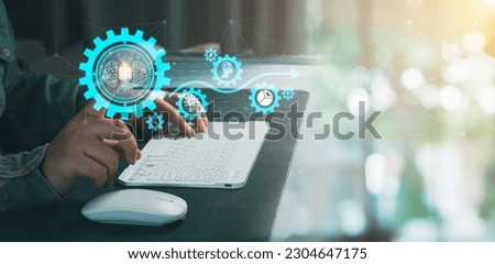 BI-Business intelligence. Process data driven insight to make wise decisions. Using artificial intelligence for big data analysis. With data driven decision making to improve efficiency performance. Royalty-Free Stock Photo #2304647175