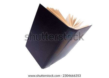 Open book isolated on white background. Copy space for text