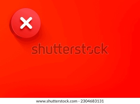 Vector wallpaper with red cross icon. 3d vector background with copy space