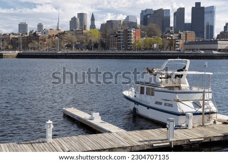 Boston skyline over the Charles river