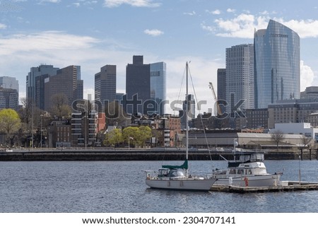 Boston skyline over the Charles river