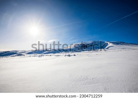 Winter landscape in Dovrefjell National Park, south Norway.