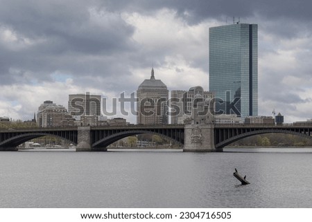 Boston skyline over the Charles river