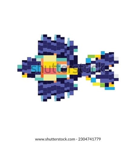 Mosaic fish pattern design. Vector, illustration.