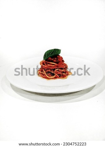 Tomato sauce pasta white basil