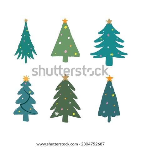 Christmas Tree Icon Set Vector Design.