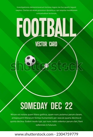 Football, soccer vector template flyer with copy space Royalty-Free Stock Photo #2304759779