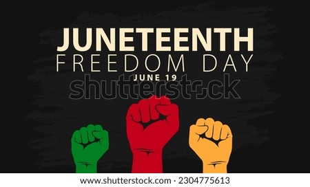 Juneteenth Emancipation Day. American holiday celebration of freedom, June 19. African-American history and heritage. Vector illustration Royalty-Free Stock Photo #2304775613
