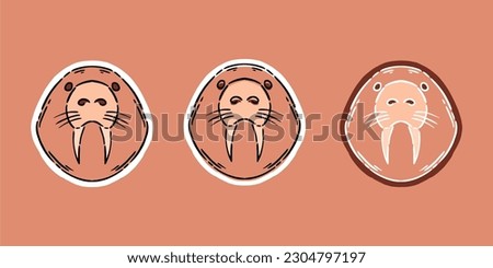 sea ​​lions sticker animal. sea ​​lions hand drawn animal set. sea ​​lions symbol animal illustration