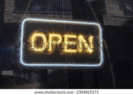 open sign at a store in London