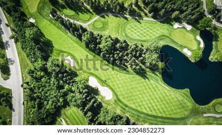 Beautiful drone pictures of a golf course in Edmonton.