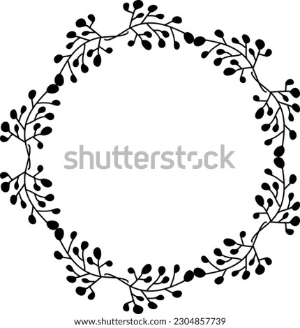 Floral circle round border flower frame ring for decoration ornament in vector illustration
