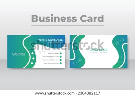 Modern business card template. Dental Care business card or visiting card design in front and back view