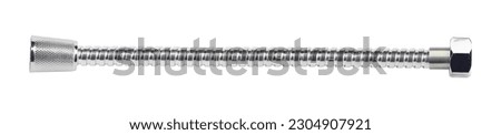 corrugated shower hose isolated from background Royalty-Free Stock Photo #2304907921
