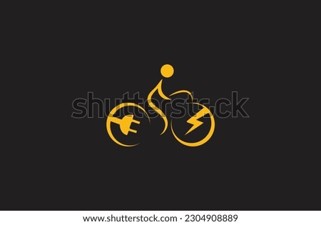 Electric bike, Motorcycle, Cycle, Bolt, Plug Logo and icons Template vector illustration designs Vector Icon Symbol logo silhouette