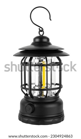LED camping lantern white background in insulation