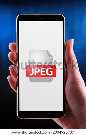 A smartphone displaying the icon of JPEG file