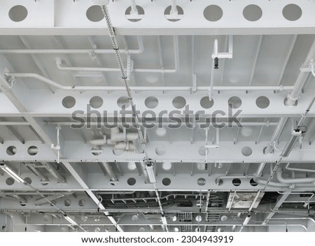 Metal ceiling of a ferryboat	