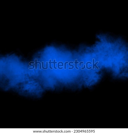 Blue color powder explosion isolated on black background. Royalty high-quality free stock photo image Freeze motion of blue powder exploding. Colorful dust explode. Paint Holi, dust particles splash