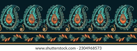 Ethnic paisley seamless pattern design. Aztec fabric boho mandalas textile wallpaper. Tribal native motif India traditional embroidery vector background 