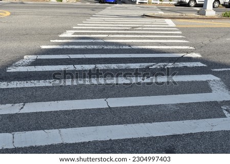 Striped Crosswalk in New York City on a Sunny Afternoon