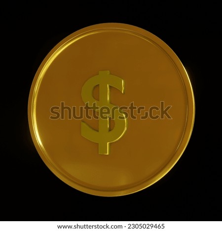 3d Golden dollar money symbol