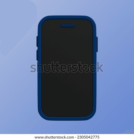 3d minimal smartphone mockup. blank screen mobile phone. empty screen mobile phone template. 3d rendering illustration. clipping path included.