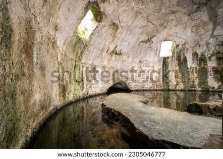 So called Mercury temple, ancient frigidarium in the baths of Baia, archaeological site, Naples, Campania, Italy