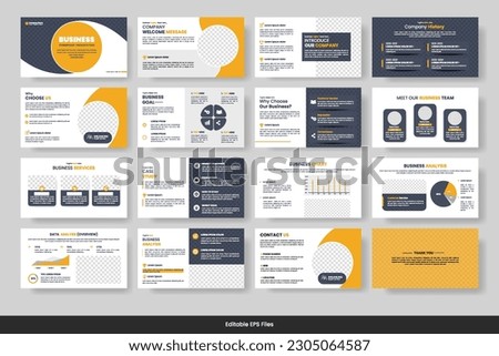 Vector  business powerpoint presentation slides template design minimalist business layout template design Royalty-Free Stock Photo #2305064587