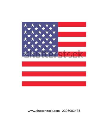 The American flag. Standard color. Square icon. Icon design. Computer illustration. Digital illustration. Vector illustration.