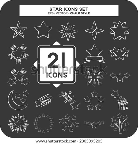 Icon Set Stars. related to Stars symbol. chalk Style. simple design editable. simple vector icons