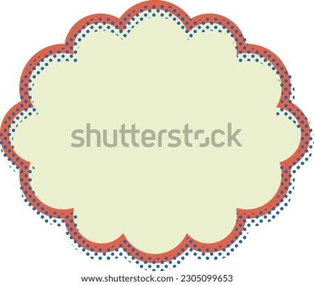 Polka dot pattern with shaded cloud-shaped speech bubble