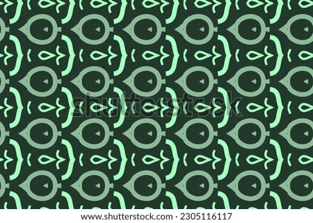 Seamless pattern design for wrapping paper, wallpaper, fabric, decorating and backdrop. Vector Illustration of geometry line art with green color.