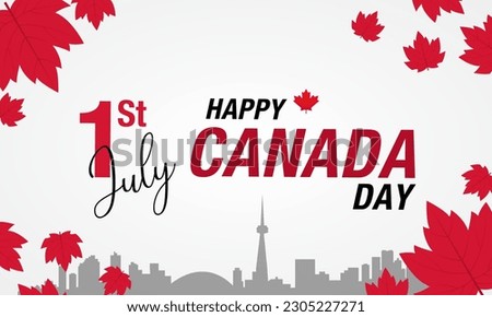Vector hand drawn Canada day illustration background