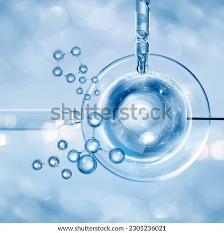 bubble and molecule background for cosmetic product Royalty-Free Stock Photo #2305236021