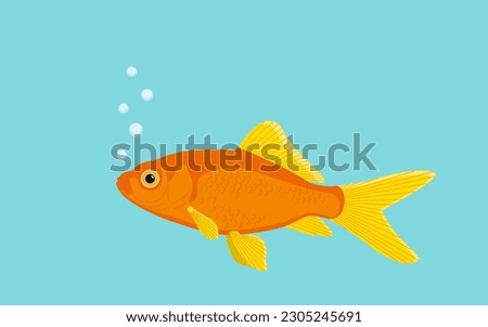 Goldfish in the blue sea