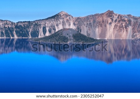 The Wizard Island and Crater lake Oregon Royalty-Free Stock Photo #2305252047